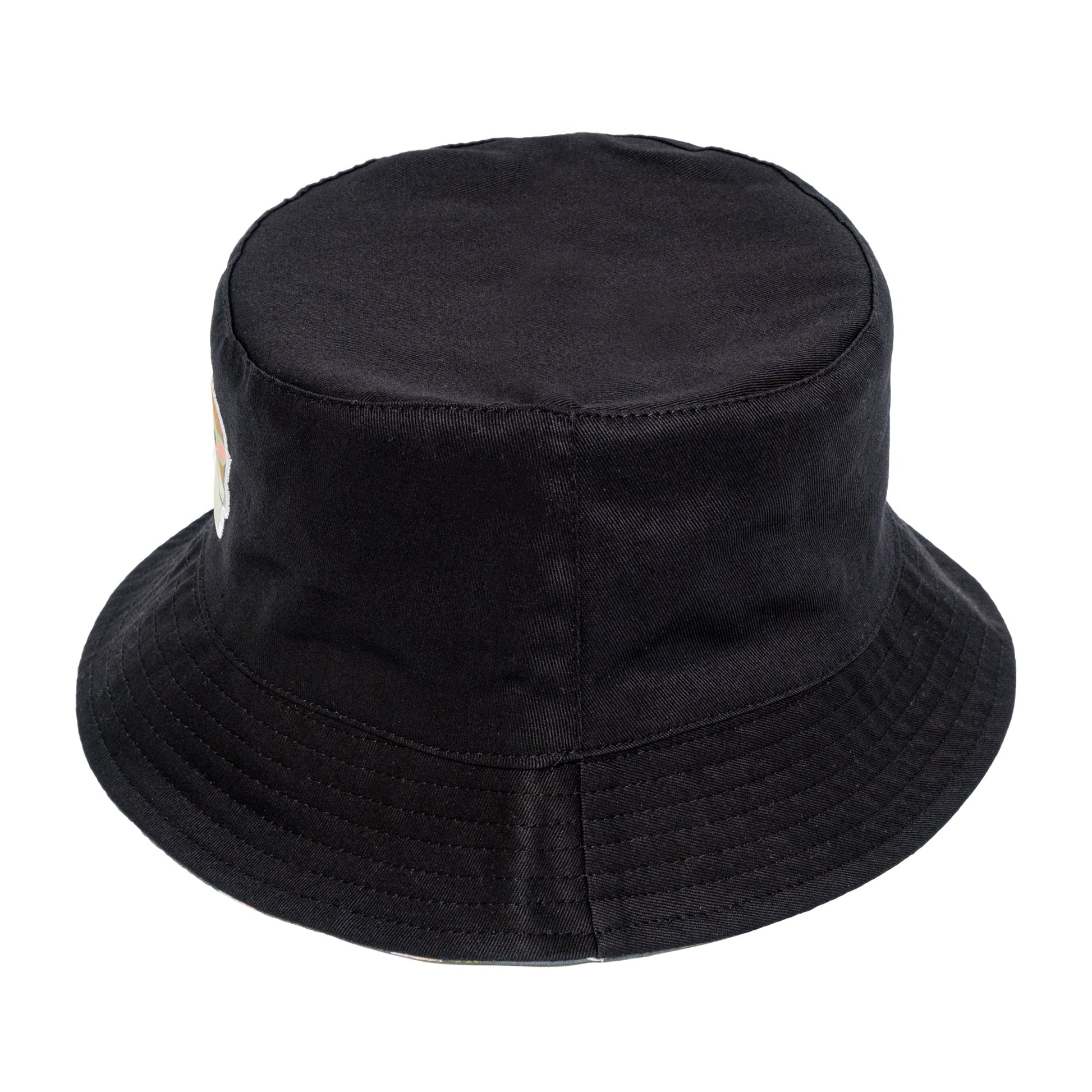 Close up of the premium embroidery of Grogu on the front of the hat