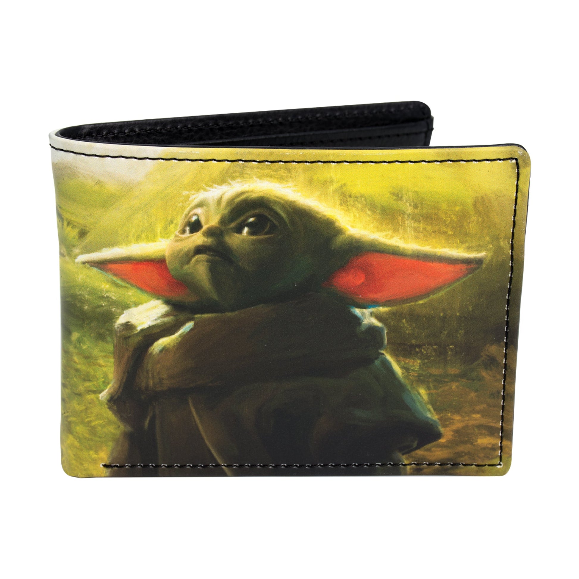 Inside view of Grogu wallet showing clear plastic ID window