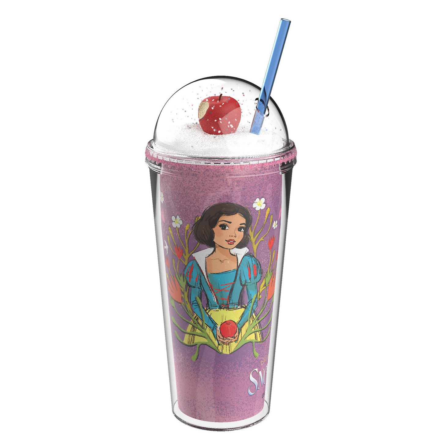 Snow White Apple Bite Dome Lid Tumbler