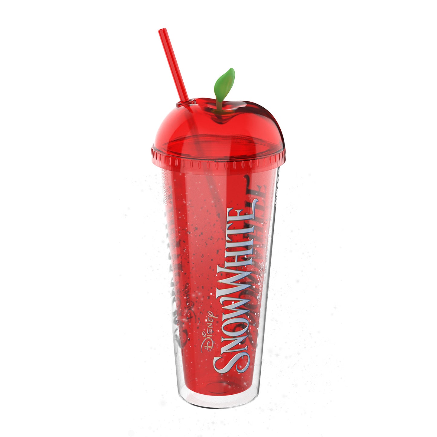 Snow White Glitter Apple Dome Lid Tumbler