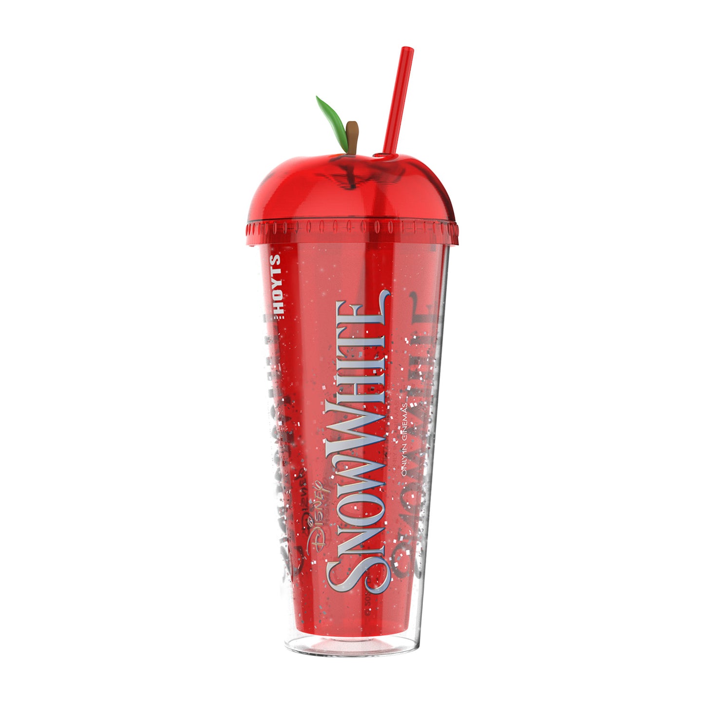 Snow White Glitter Apple Dome Lid Tumbler