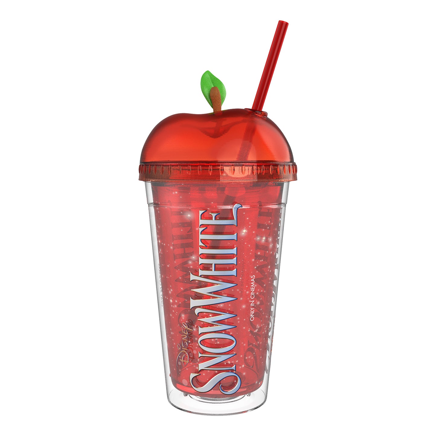 Snow White Glitter Apple Dome Lid Tumbler