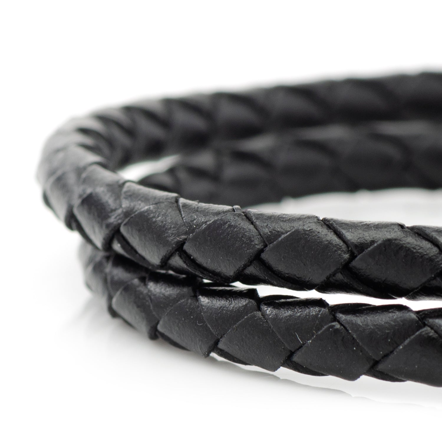 Side profile of the braided leather wrap design