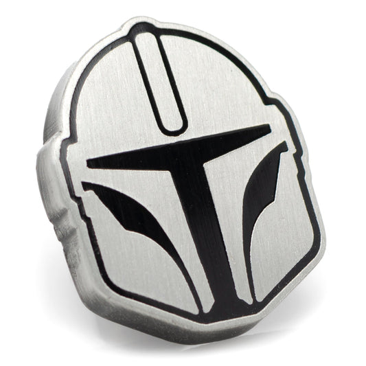 Star Wars Mandalorian Mando Helmet Lapel Pin front view showing T-visor detail