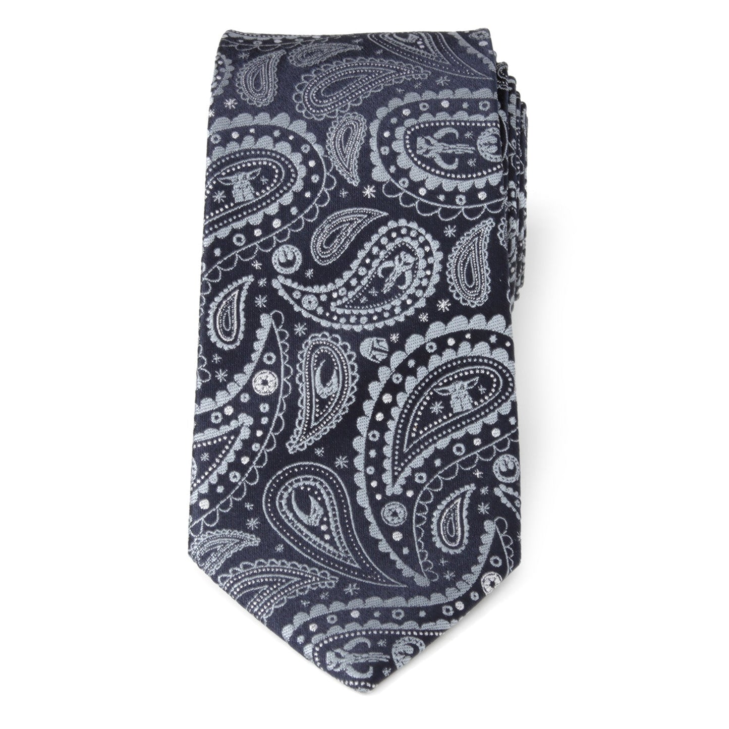 Star Wars Mandalorian Paisley Tie featuring Grogu & Mythosaur Skull