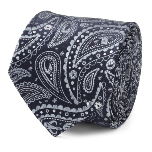 Star Wars Mandalorian Paisley Tie featuring Grogu & Mythosaur Skull
