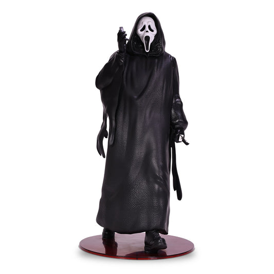 Front view of the Scream 30th Anniversary Ghostface popcorn bucket showing the iconic white mask and black shroud design