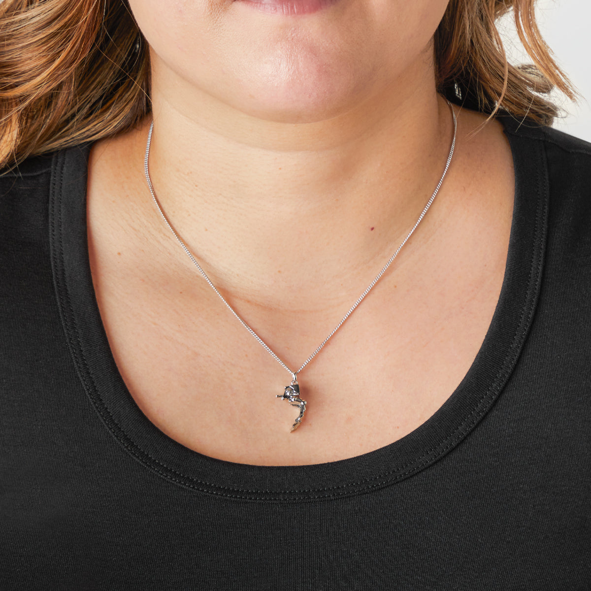 Sterling silver adjustable curb chain on Star Wars necklace