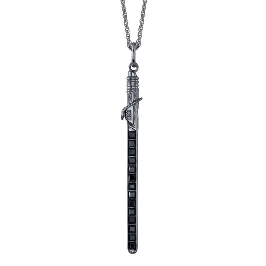 Star Wars x RockLove Darksaber necklace in black rhodium sterling silver