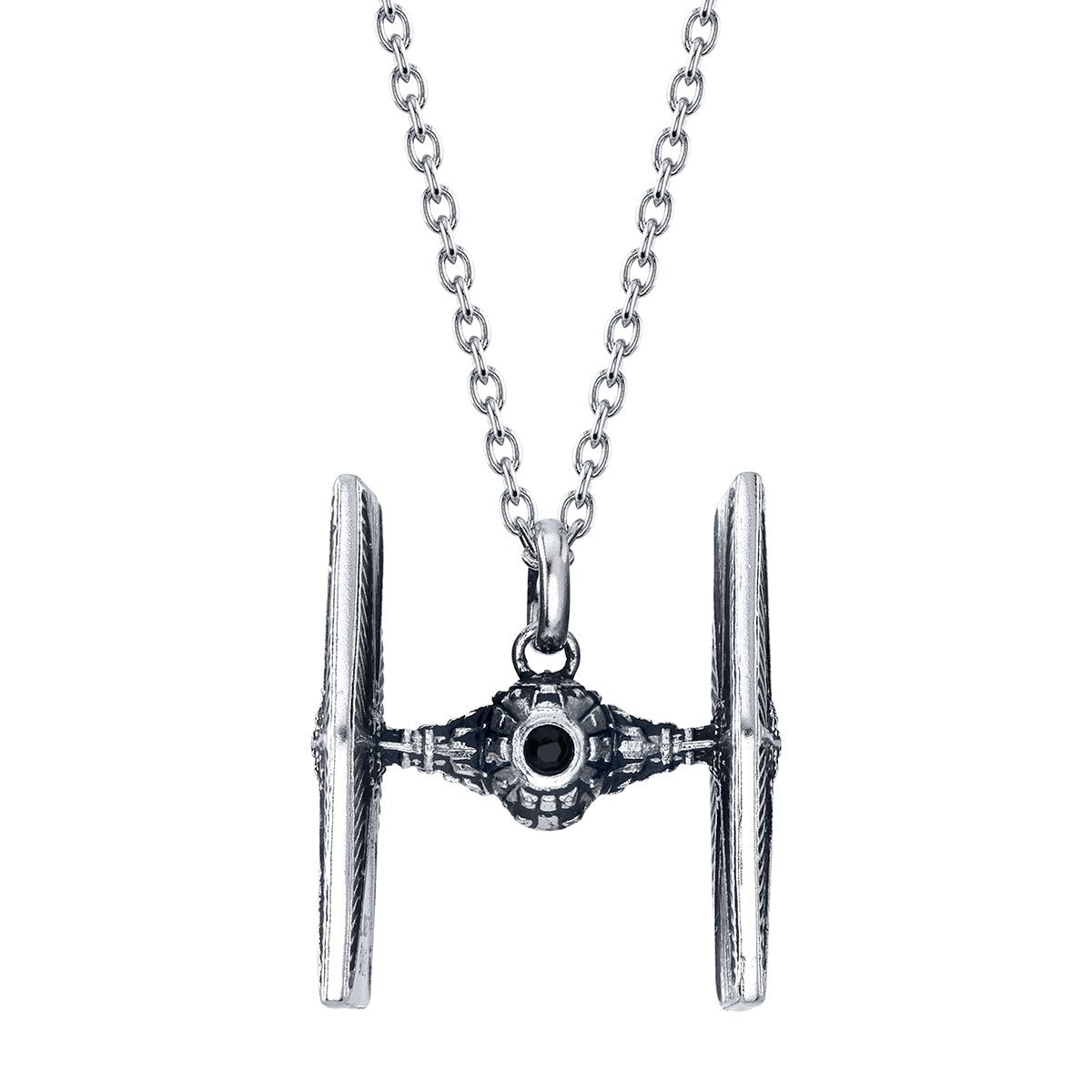 Star Wars x RockLove TIE Fighter Sterling Silver Necklace front view