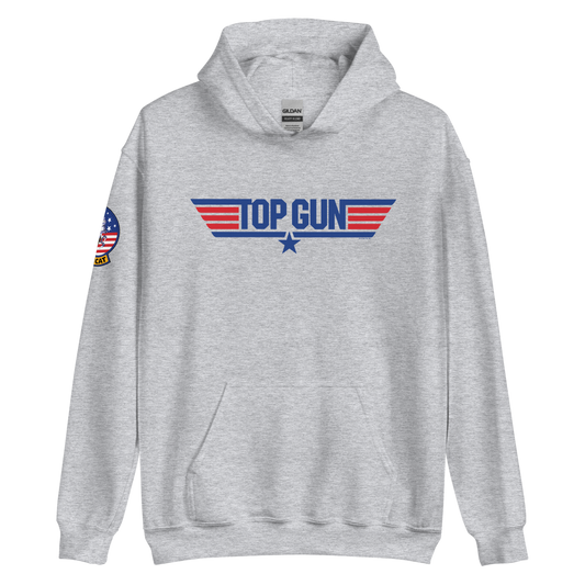 Top gun red & blue hoodie - grey