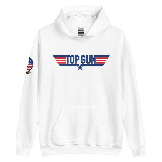 Top gun red & blue hoodie - white