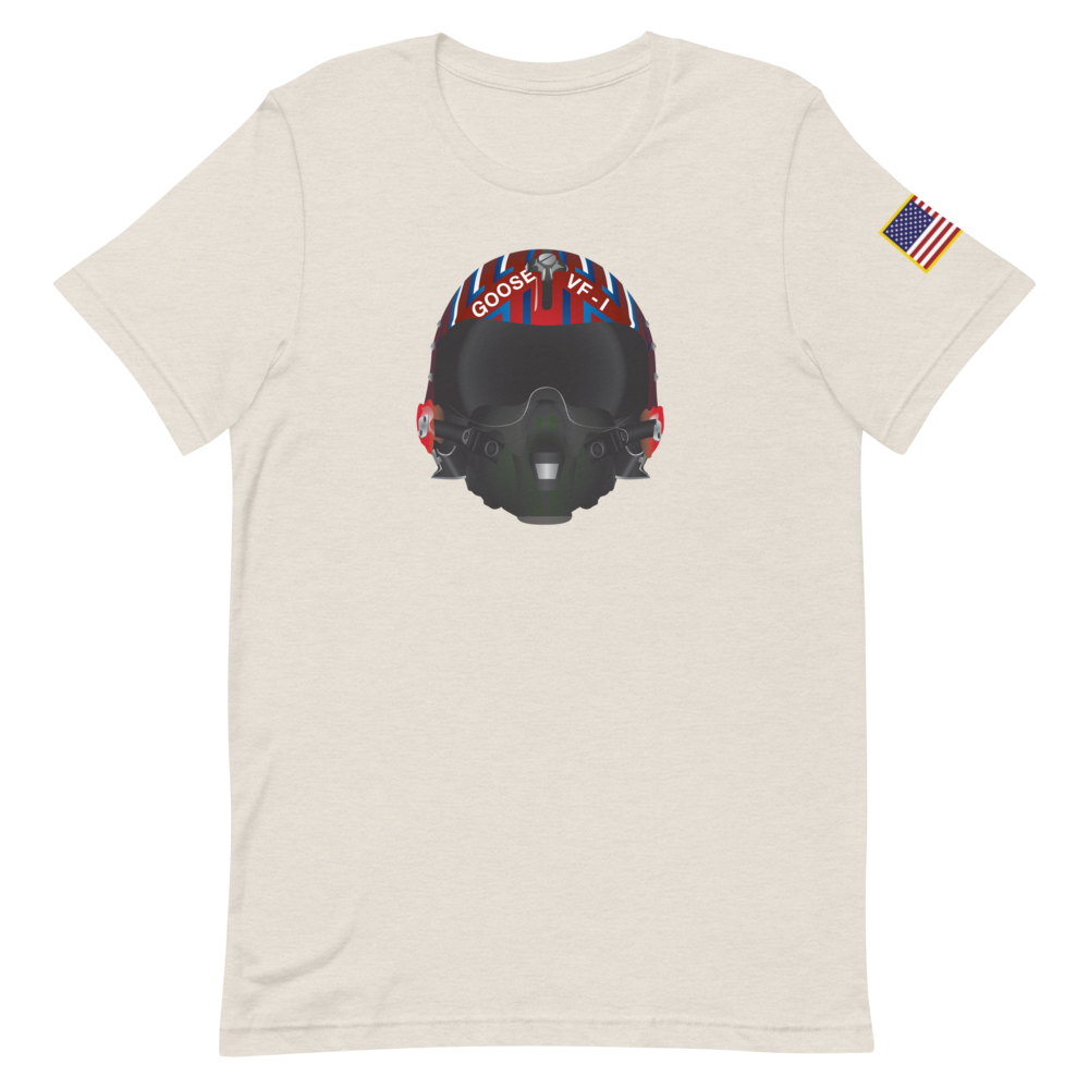 Top Gun Goose Helmet Unisex Premium T-Shirt Heather Dust