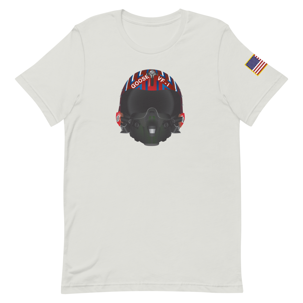 Top Gun Goose Helmet Unisex Premium T-Shirt Silver