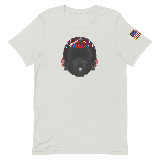 Top gun goose helmet t-shirt - silver