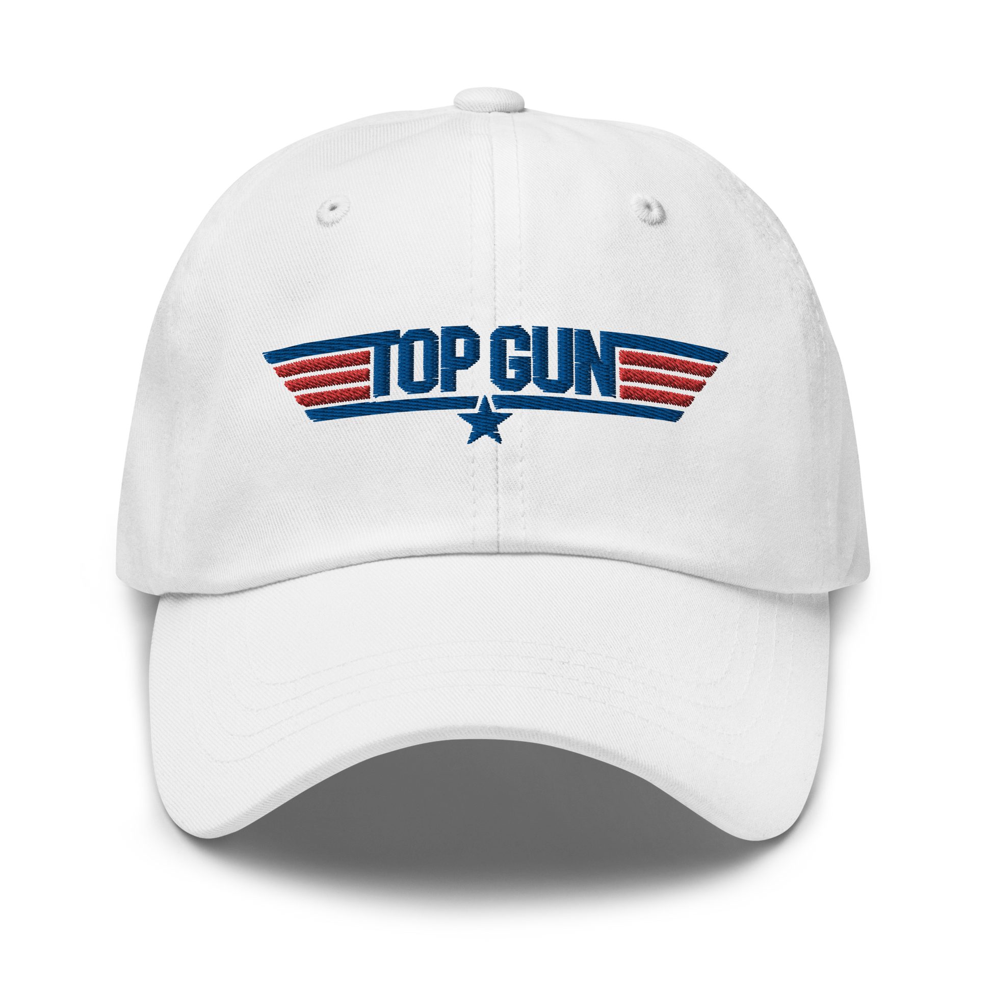 Top Gun Red & Blue Logo Classic Dad Hat White