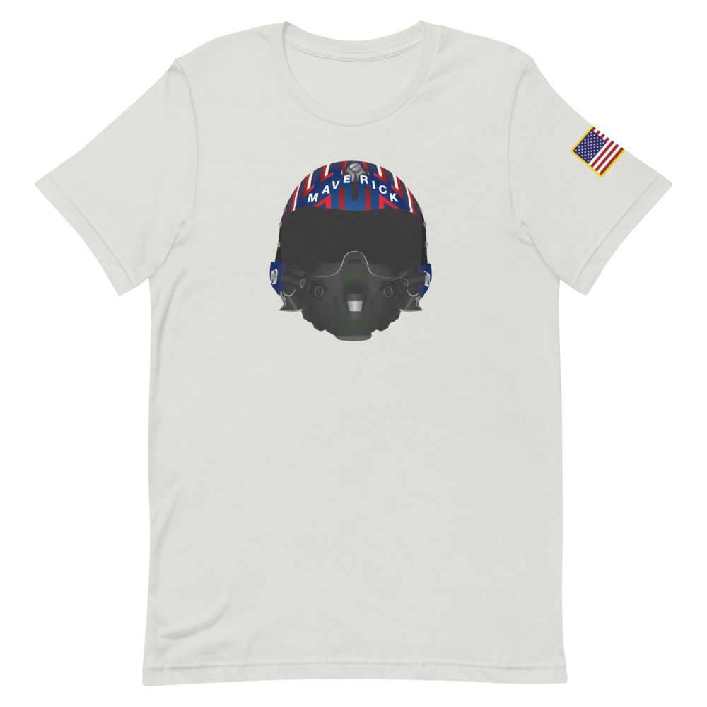 Top Gun Maverick Helmet Unisex Premium T-Shirt Silver