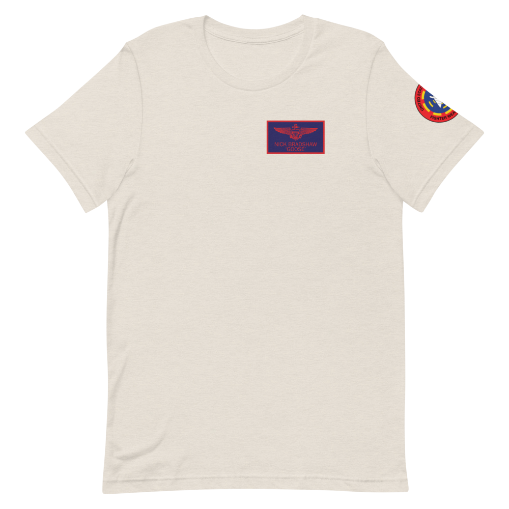 Top Gun Goose Badge Unisex Premium T-Shirt Heather Dust