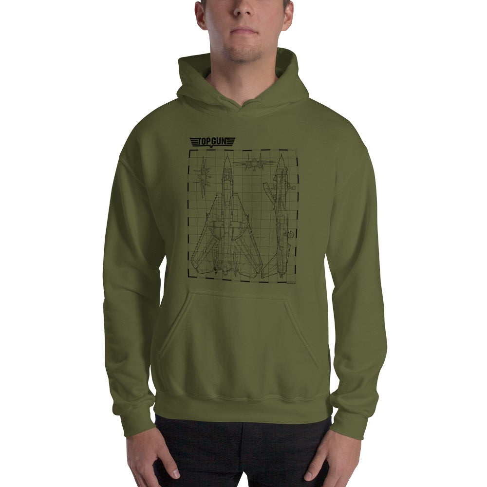 Top Gun Fighter Jet Schematics Hoodie