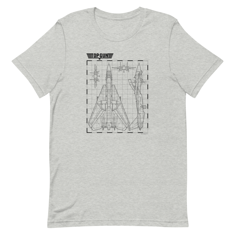 Top Gun Fighter Jet Schematics Unisex Premium T-Shirt Athletic Heather
