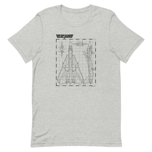 Top Gun Fighter Jet Schematics Unisex Premium T-Shirt Athletic Heather