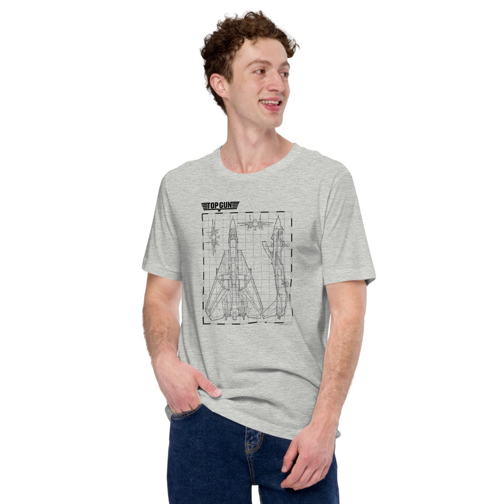 Top Gun Fighter Jet Schematics T-Shirt