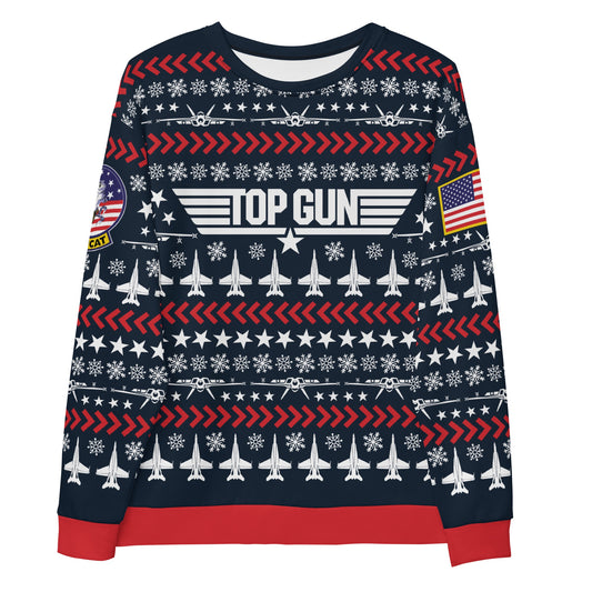 Top Gun Tom Cat Unisex Crewneck Sweatshirt White