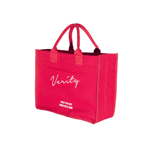 Verity cotton canvas tote bag front view showing structural shape and handles