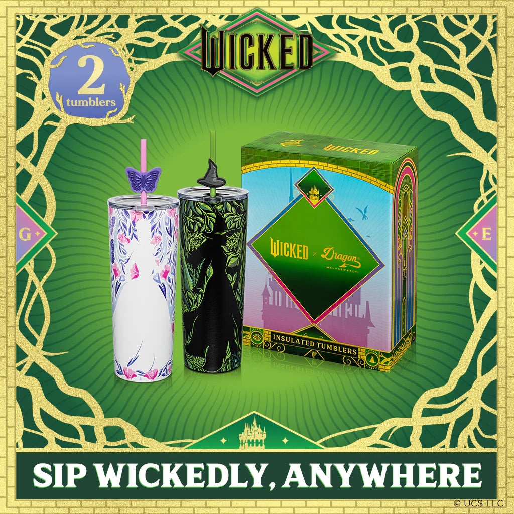 Wicked Shadows Tumblers Set of 2 by Dragon Glassware | Cinemark Shop
