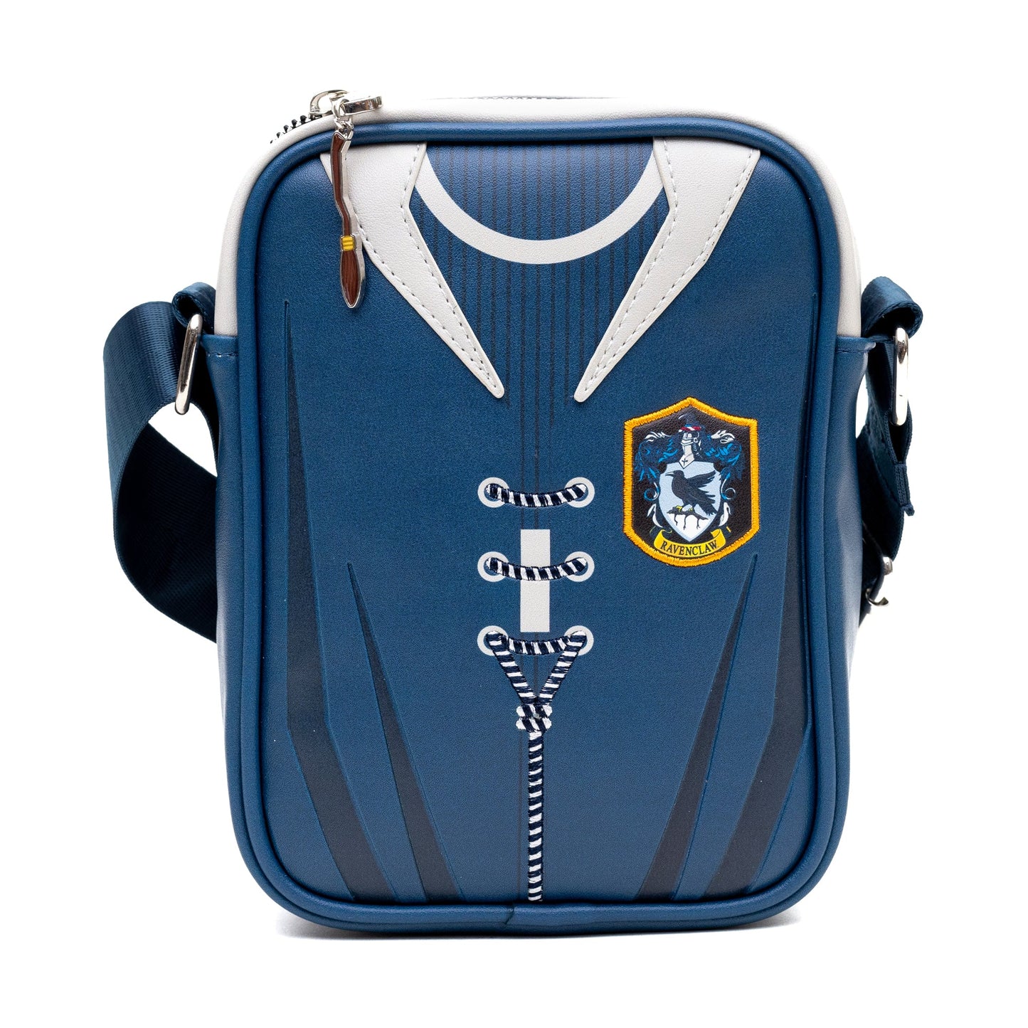 Harry Potter Ravenclaw Quidditch Uniform blue vegan leather crossbody bag front view