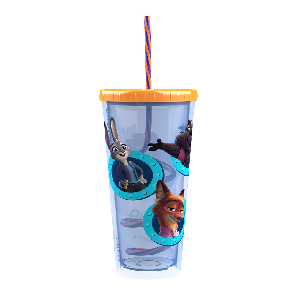 Zootopia 2 Tumbler with Curly Straw
