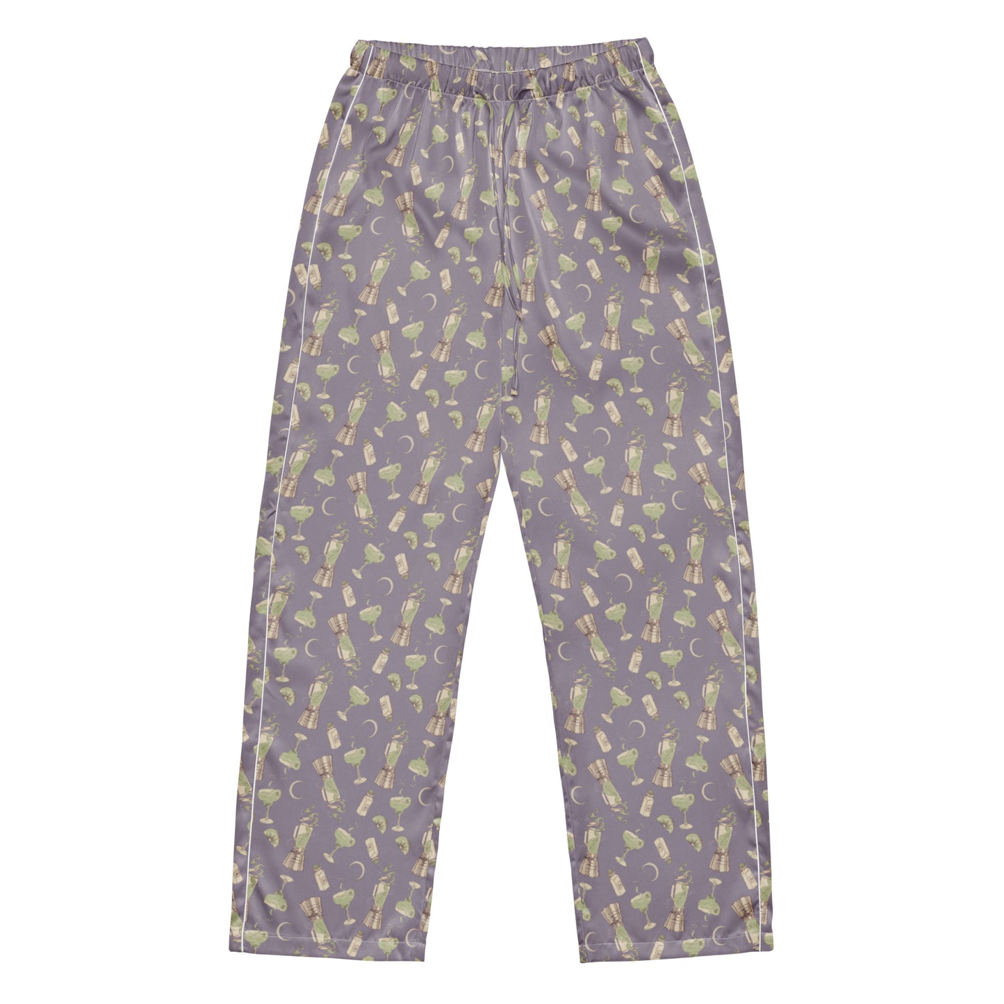 Close-up of the festive margarita design on Practical Magic lounge pants