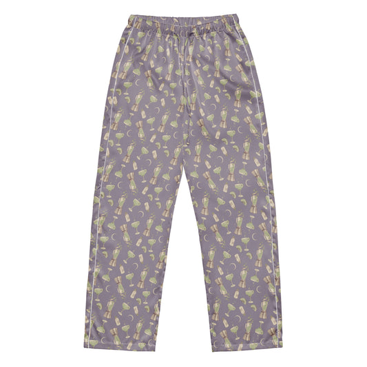 Close-up of the festive margarita design on Practical Magic lounge pants