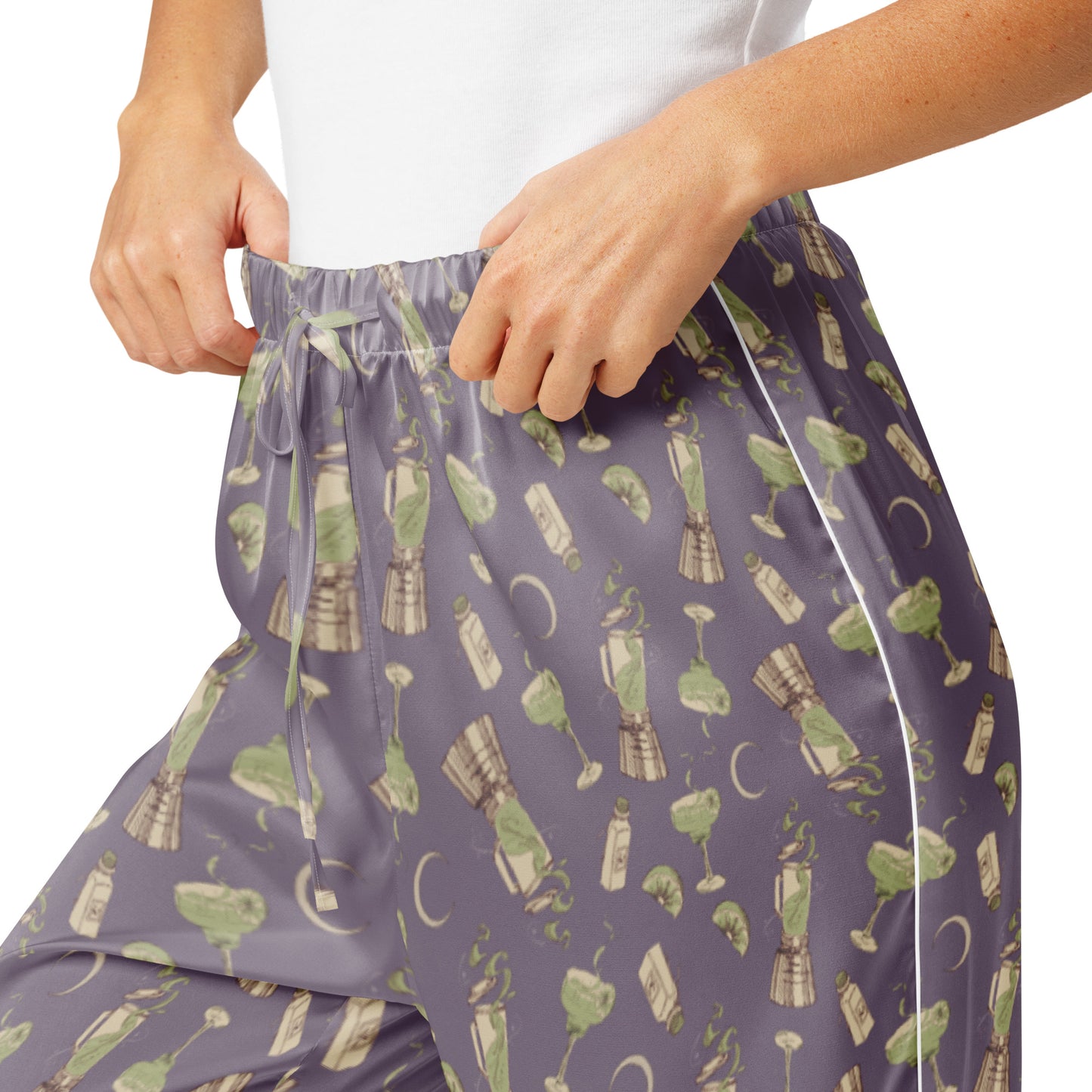 Comfortable unisex lounge pants with a Practical Magic themed pattern