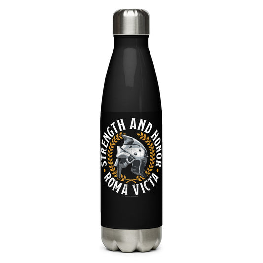 Gladiator Strength And Honor Stainless Steel Water Bottle Black