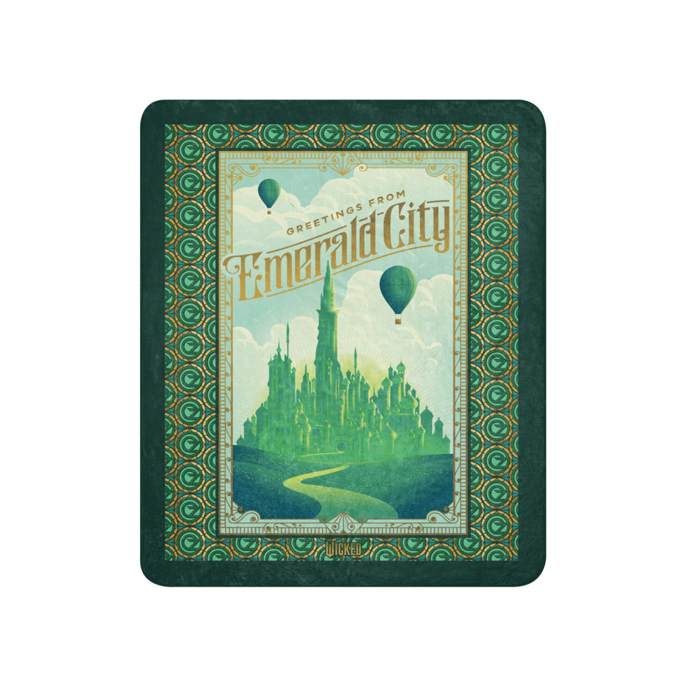 Wicked Greetings From Emerald City Sherpa Blanket 50 in x 60 in