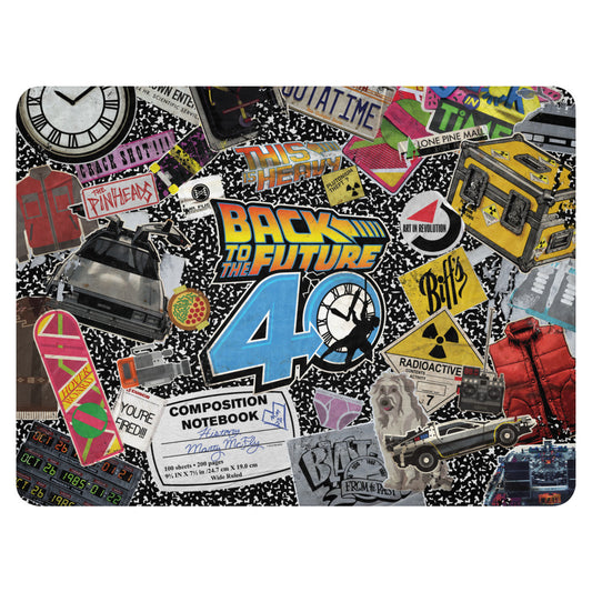 Back to the Future 40th Anniversary Notebook Sherpa Blanket 60 in x 80 in