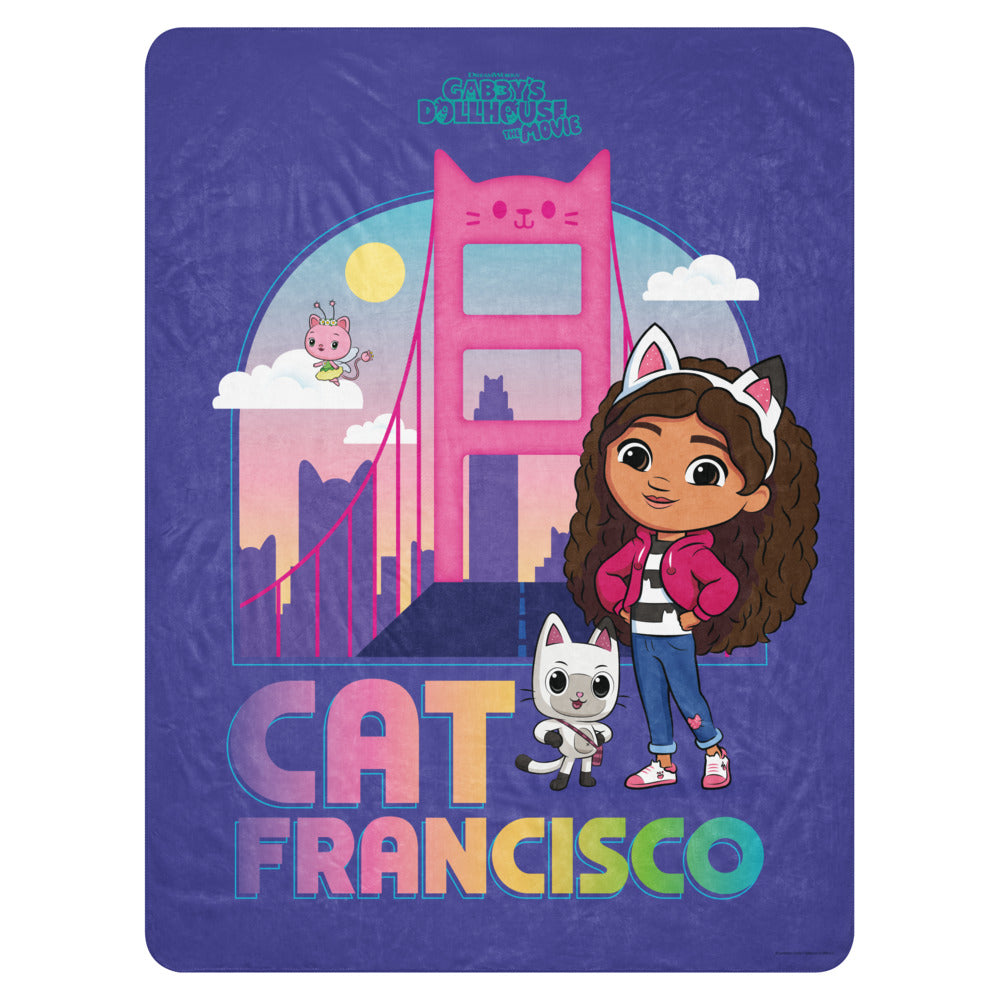 Gabby's Dollhouse Cat Francisco Premium Sherpa Blanket 60 in x 80 in