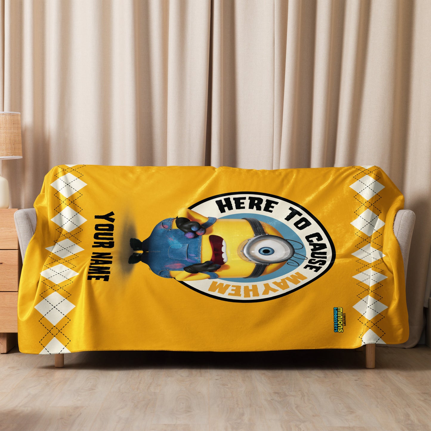 Minions & Monsters Personalized Blanket Here to Cause Mayhem