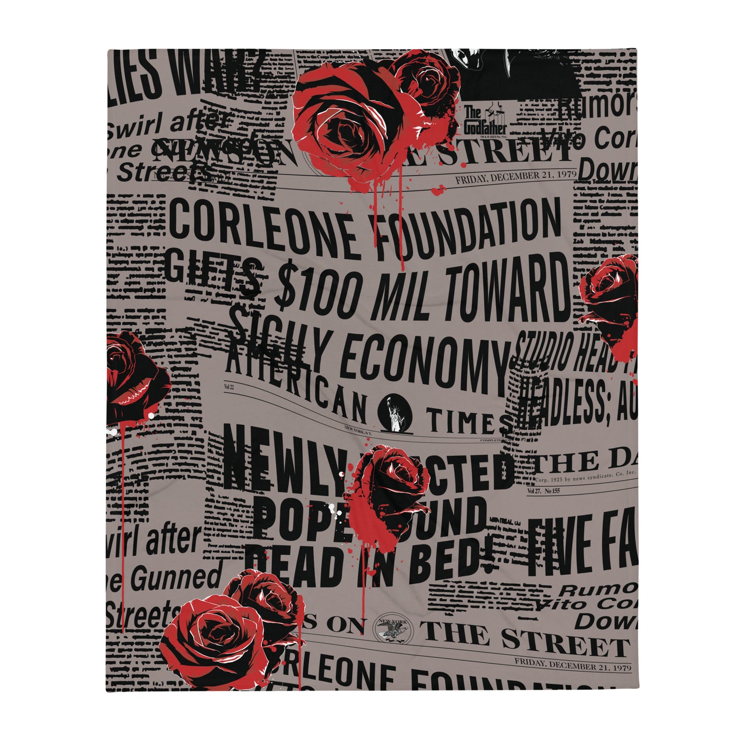 The Godfather Newspaper Sherpa Blanket