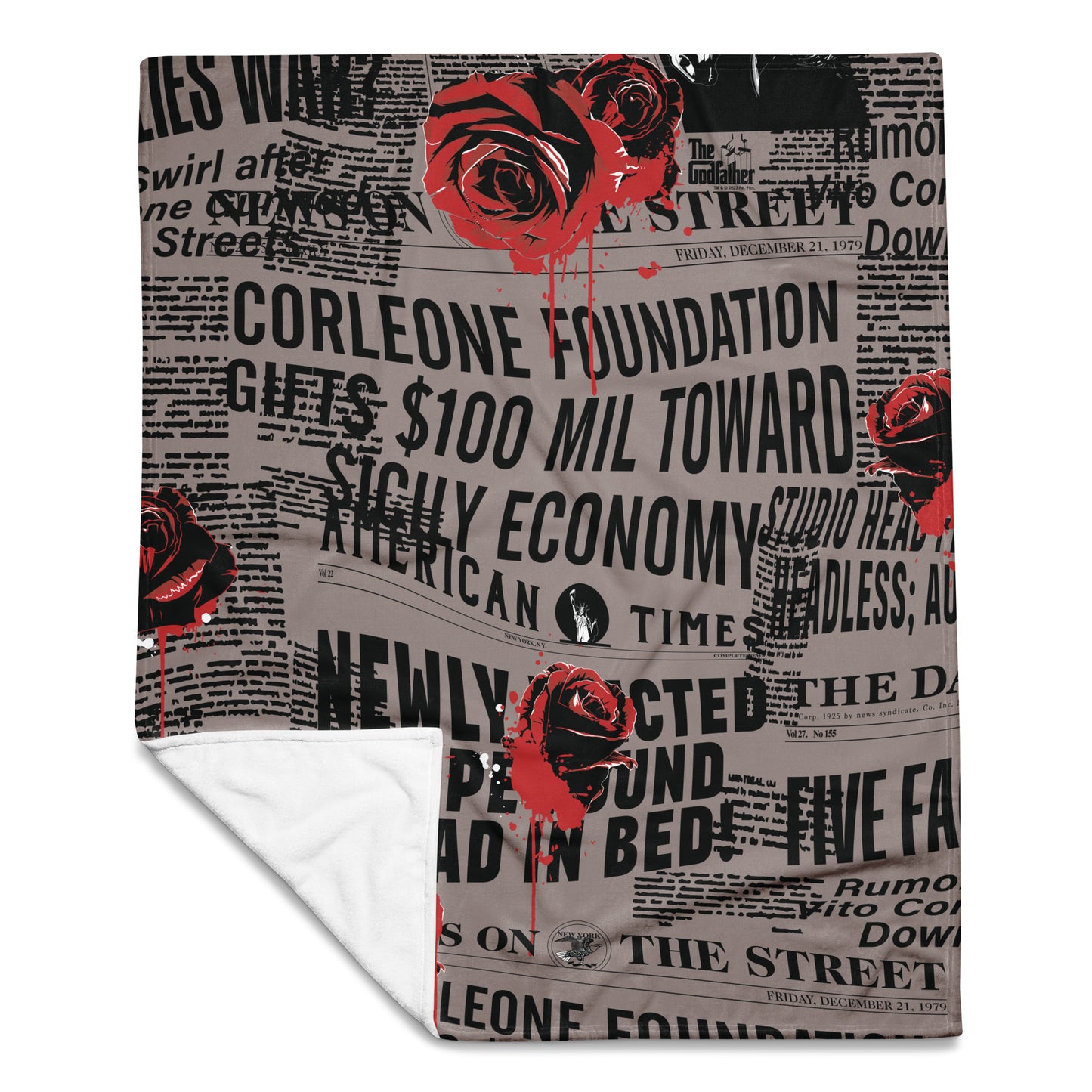 The Godfather Newspaper Sherpa Blanket