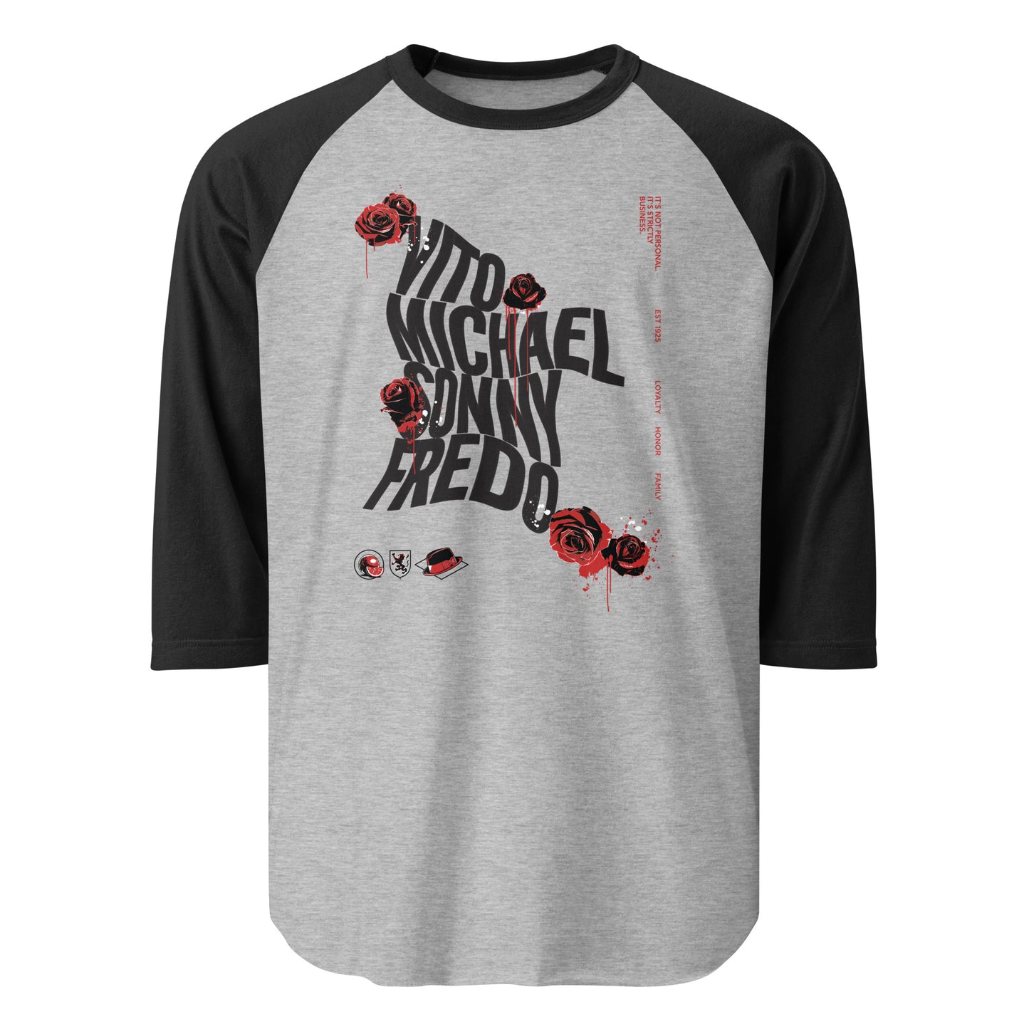 The Godfather Names 3/4 Sleeve Raglan Shirt