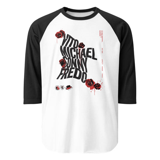 The Godfather Names 3/4 Sleeve Raglan Shirt