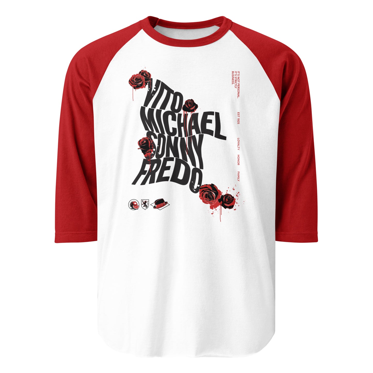 The Godfather Names 3/4 Sleeve Raglan Shirt