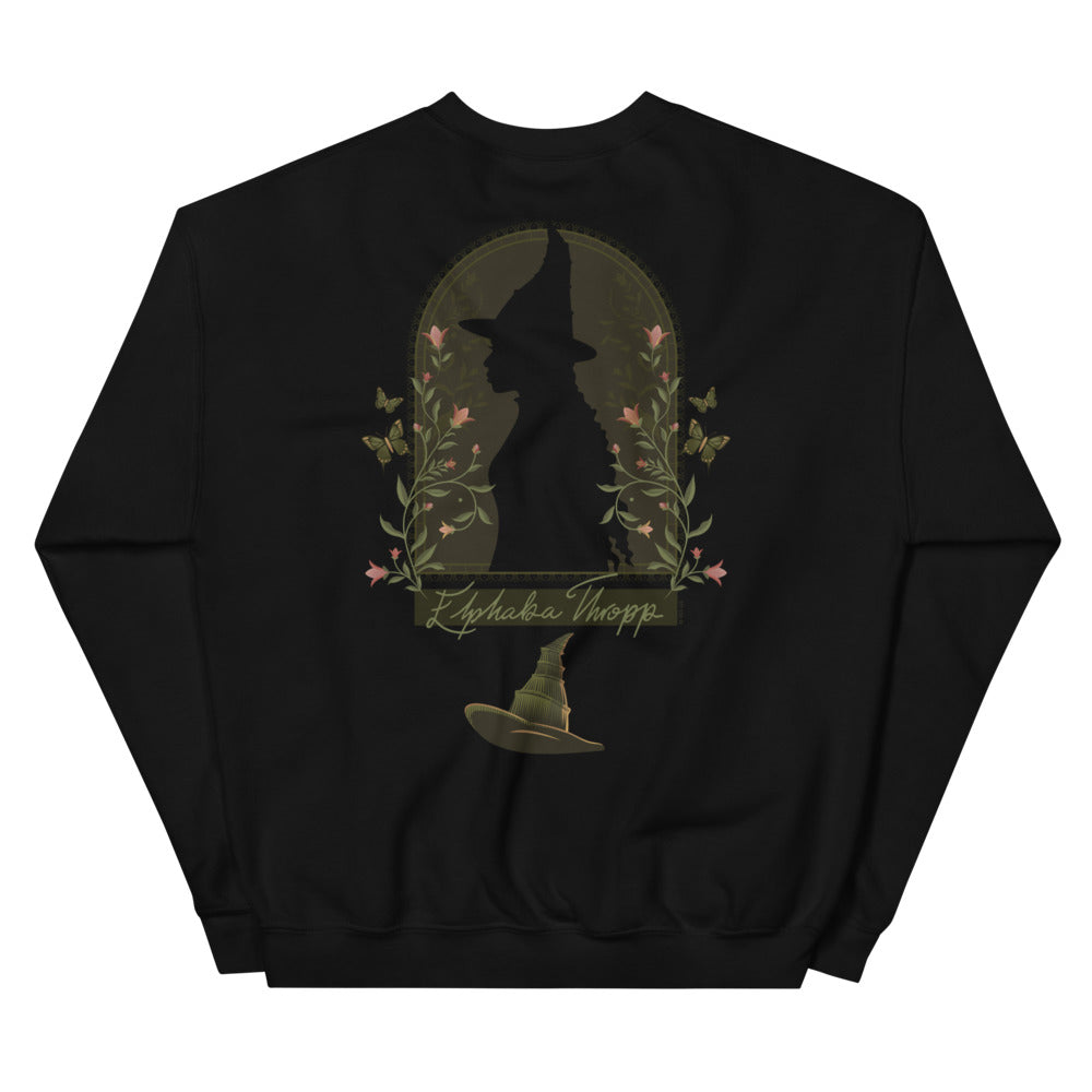 Wicked Enchanted Elements Elphaba Thropp Fleece Crewneck Sweatshirt Black