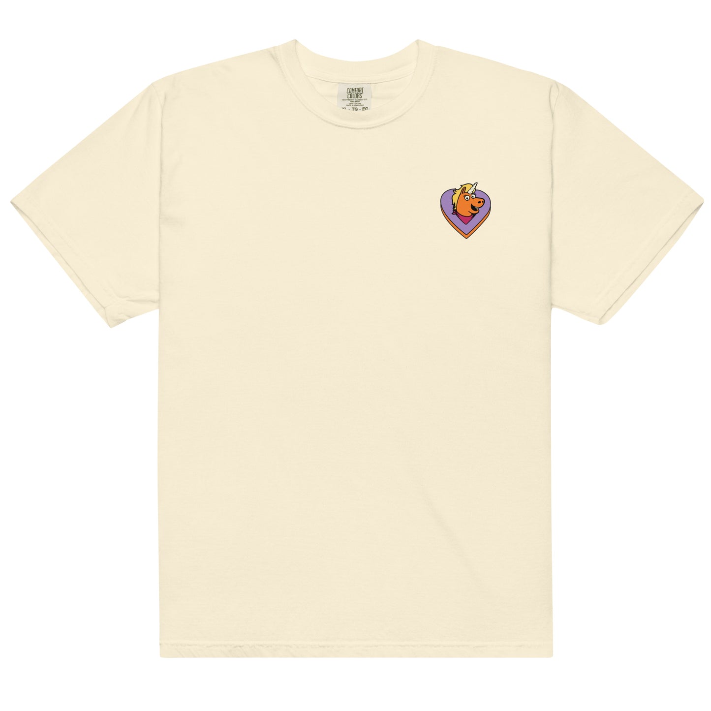 Front view of Buddy graphic t-shirt in unisex fit
