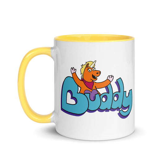 Buddy Logo Mug 11 oz ceramic coffee cup front view
