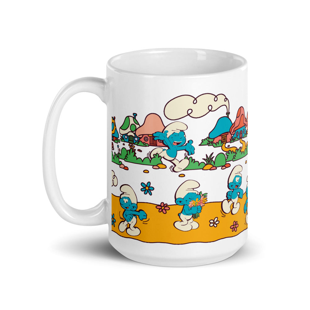The Smurfs Village White Mug 15 oz