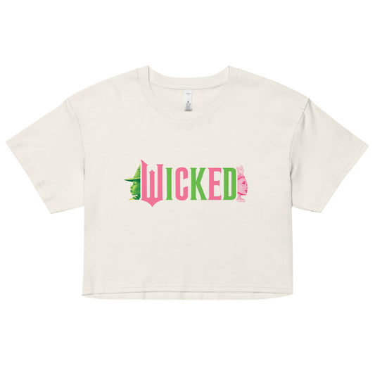 Wicked logo women's cropped t-shirt - light ecru
