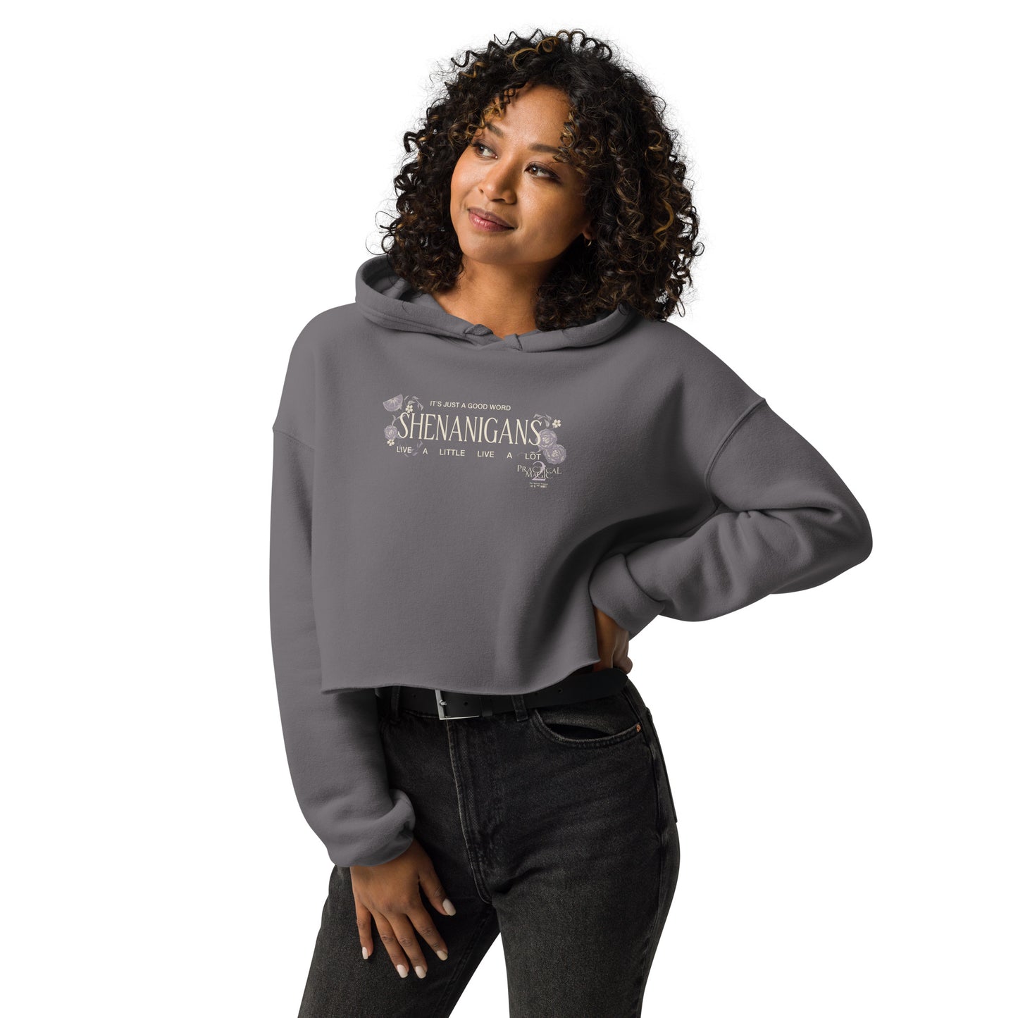 Front view of the Practical Magic 2 Shenanigans graphic sweatshirt
